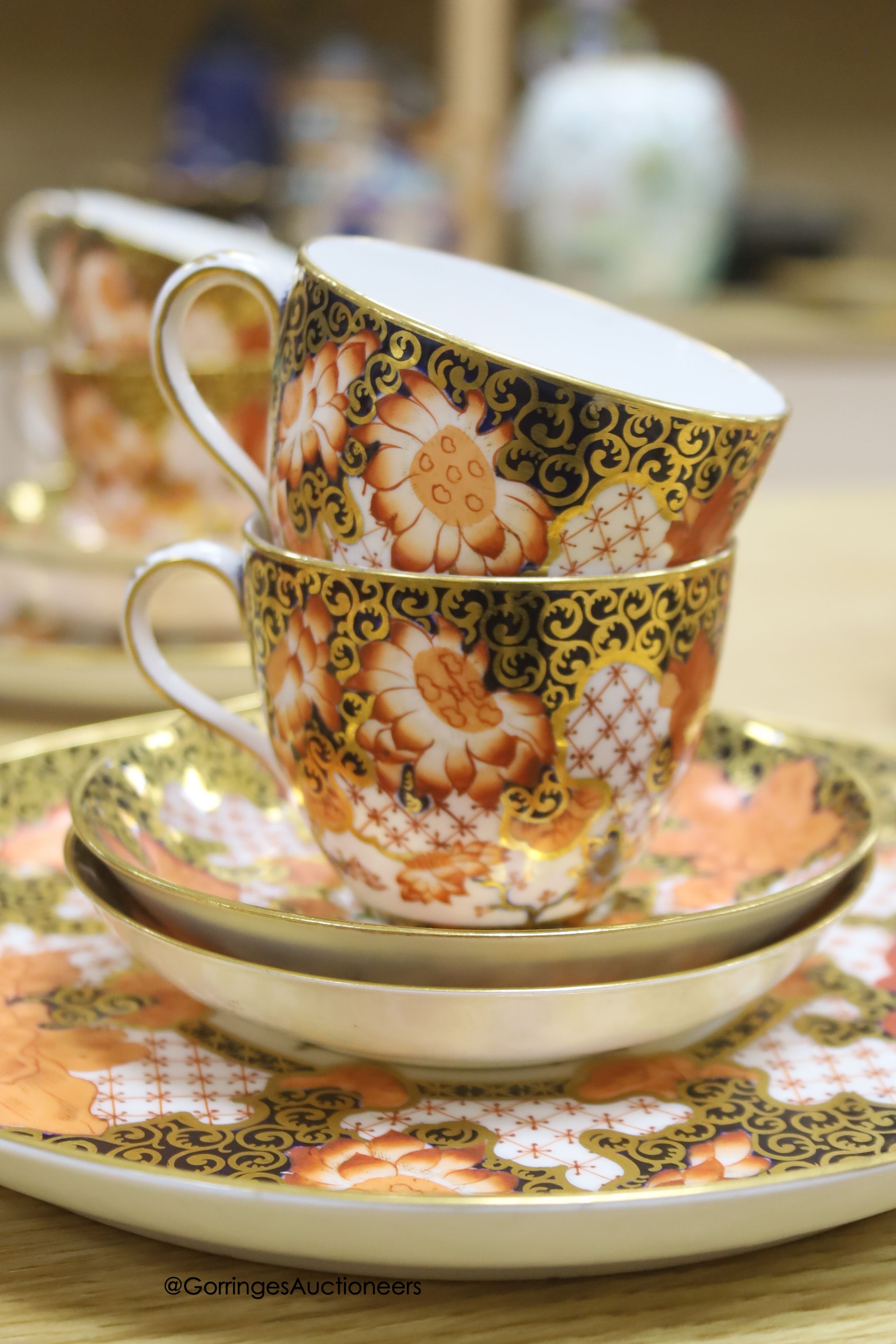 A quantity of Crown Derby Imari pattern No. 2444 tea and coffee wares